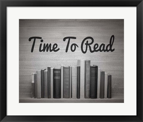 Time To Read - Wood Background Black and White by Color Me Happy