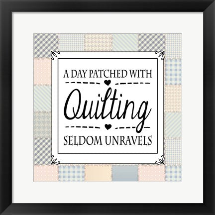 Framed Art A Day Patched With Quilting - Square Patchwork Wall Decor18x24 Artwork