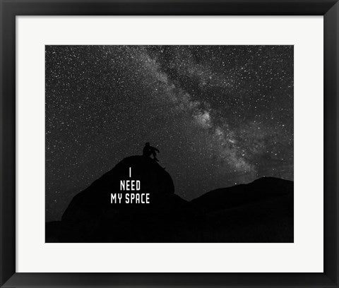 Framed Art I Need My Space - Black and White Wall Decor 18x24 Artwork