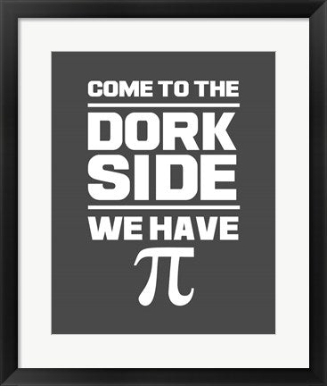 Framed Art Come To The Dork Side Gray Wall Decor18x24 Artwork