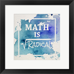 Math Is Radical Watercolor Splash Blue by Color Me Happy