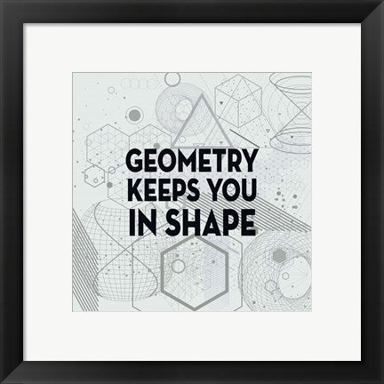 Framed Art Geometry Keeps You In Shape Light Pattern Wall Decor 18x24 Artwork