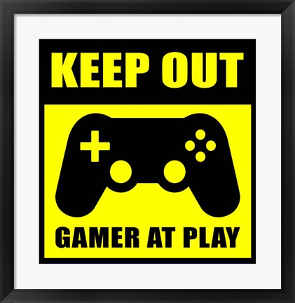 Framed Art Keep Out Gamers At Play Wall Decor 18x24 Artwork