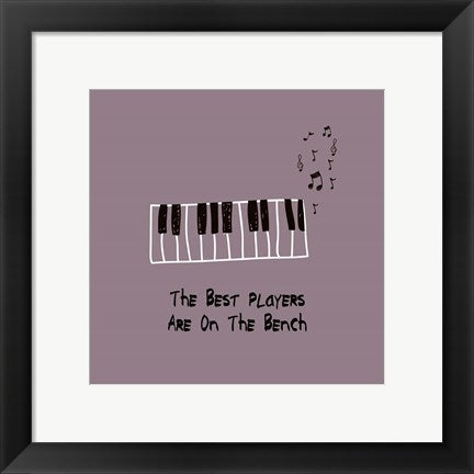 Framed Art The Best Players Are On The Bench Purple Wall Decor 18x24 Artwork