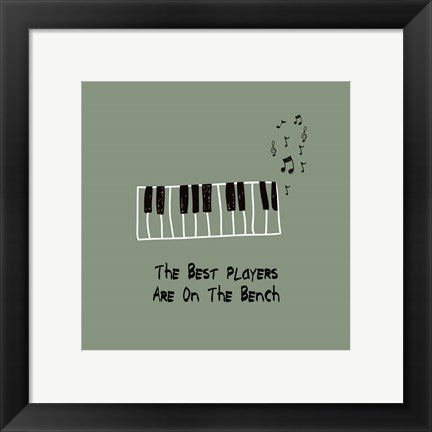 Framed Art The Best Players Are On The Bench Green Wall Decor 18x24 Artwork