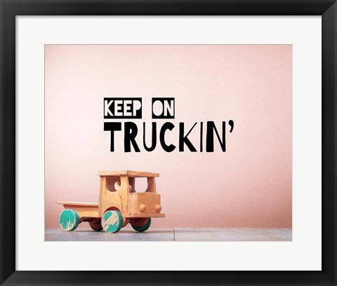 Framed Art Keep On Truckin' Brown Wall Decor 18x24 Artwork