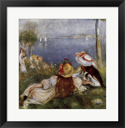 Framed Art Frame Art Filles au bord de la mer by Pierre-Auguste Renoir Wall Decor 18x24 Artwork