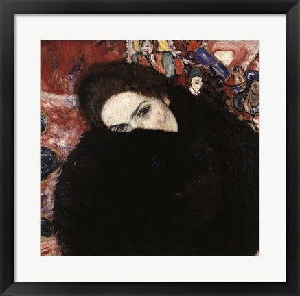 Framed Art Lady with Muff, 1916-17 by Gustav Klimt Wall Decor 18x24 Artwork