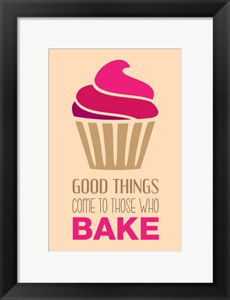 Framed Art Good Things Come To Those Who Bake- Strawberry Wall Decor 18x24 Artwork