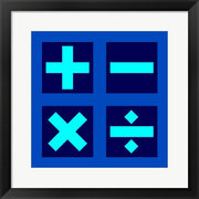 Math Symbols Square - Blue by Color Me Happy