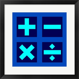 Math Symbols Square - Blue by Color Me Happy