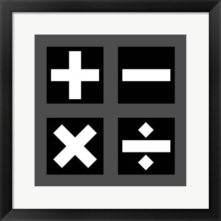 Math Symbols Square - Black by Color Me Happy