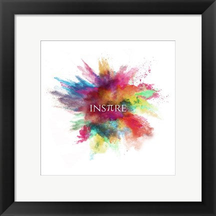 Framed Art Inspire Powder Explosion Rainbow Wall Decor 18x24 Artwork