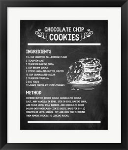 Chocolate Chip Cookies Recipe Chalkboard Background by Color Me Happy