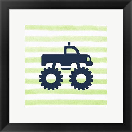 Framed Art Monster Truck Graphic Green Part I Wall Decor 18x24 Artwork