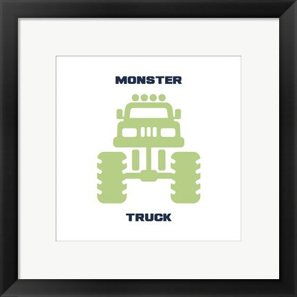 Framed Art Monster Truck Graphic Green Part II Wall Decor 18x24 Artwork