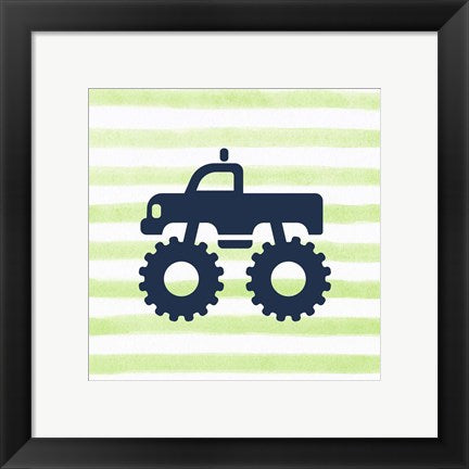 Framed Art Monster Truck Graphic Green Part III Wall Decor 18x24 Artwork