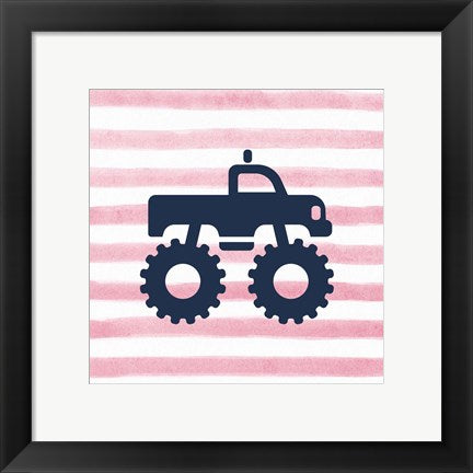 Framed Art Monster Truck Graphic Pink Part I Wall Decor 18x24 Artwork