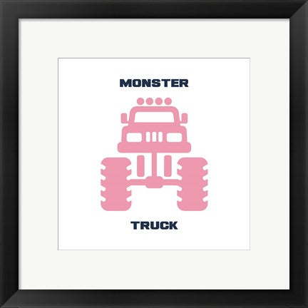 Framed Art Monster Truck Graphic Pink Part II Wall Decor 18x24 Artwork
