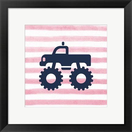 Framed Art Monster Truck Graphic Pink Part III Wall Decor 18x24 Artwork