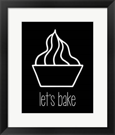 Framed Art Let's Bake - Dessert V Black Wall Decor 18x24 Artwork
