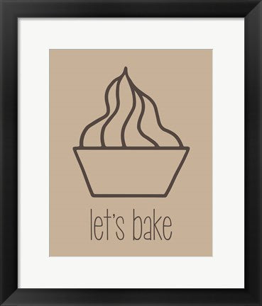 Framed Art Let's Bake - Dessert V Brown Wall Decor 18x24 Artwork