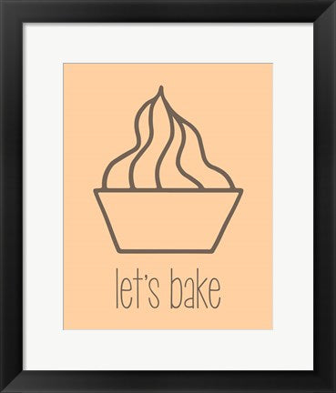 Framed Art Let's Bake - Dessert V Creme Wall Decor 18x24 Artwork