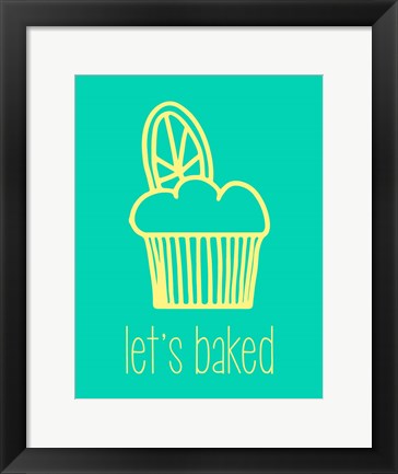 Framed Art Let's Bake - Dessert IV Teal Wall Decor 18x24 Artwork