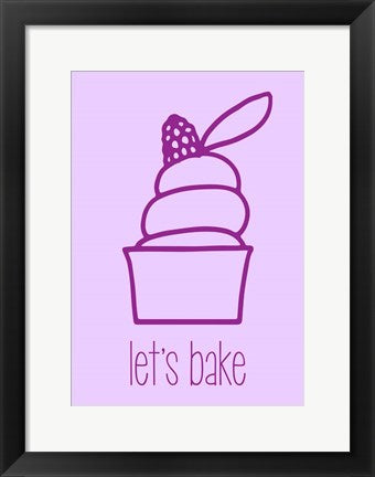 Framed Art Let's Bake - Dessert III Purple Wall Decor 18x24 Artwork