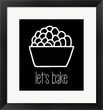 Framed Art Let's Bake - Dessert II Black Wall Decor 18x24 Artwork
