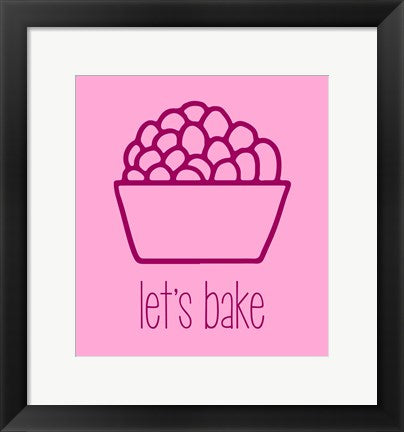 Framed Art Let's Bake - Dessert II Pink Wall Decor 18x24 Artwork