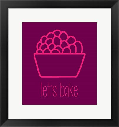 Framed Art Let's Bake - Dessert II Magenta Wall Decor 18x24 Artwork