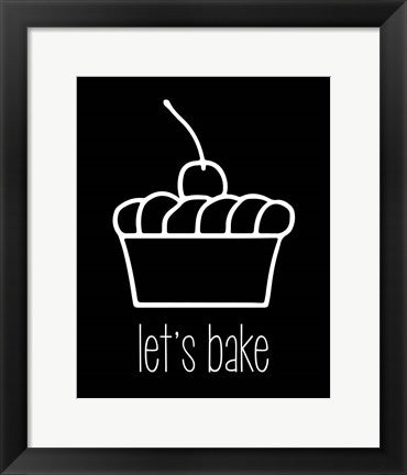 Framed Art Let's Bake - Dessert I Black Wall Decor 18x24 Artwork