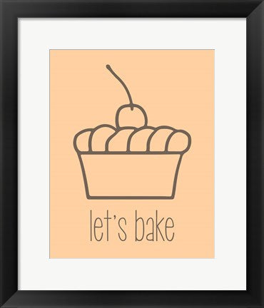 Framed Art Let's Bake - Dessert I Creme Wall Decor 18x24 Artwork