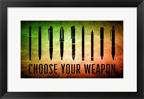 Framed Art Choose Your Weapon - Scrotched Earth Wall Decor18x24 Artwork