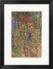 Framed Art Frame Art Farmers Garden with Crucifix by Gustav Klimt Wall Decor 18x24 Artwork