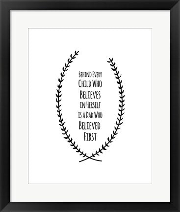 Framed Art Dad Believed First -Daughter Wall Decor18x24 Artwork