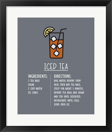 Iced Tea Recipe Gray Background by Color Me Happy