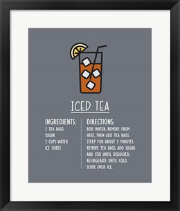Iced Tea Recipe Gray Background by Color Me Happy