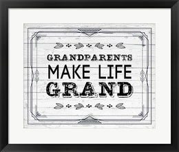 Grandparents Make Life Grand - Painted Wood Background by Color Me Happy