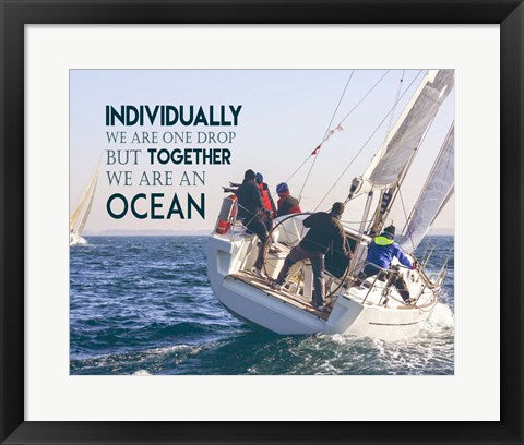 Framed Art Together We Are An Ocean - Sailing Team Color Wall Decor 18x24 Artwork