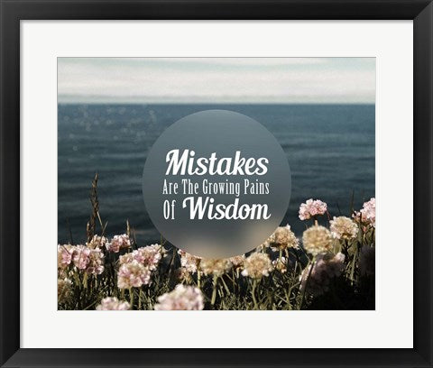 Framed Art Mistakes Are The Growing Pains of Wisdom - Color Wall Decor 18x24 Artwork