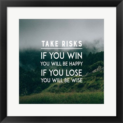 Framed Art Take Risks - Forest Landscape Color Wall Decor 18x24 Artwork