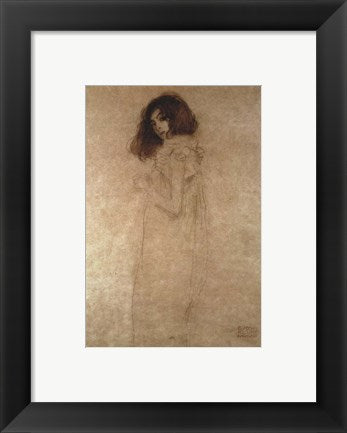 Framed Art Portrait of a Young Woman, 1896-97 by Gustav Klimt Wall Decor 18x24 Artwork