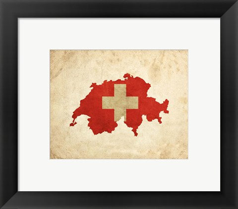 Map with Flag Overlay Switzerland by Color Me Happy