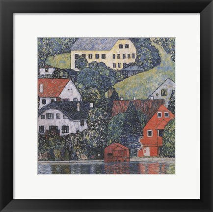 Framed Art Houses at Unterach on the Attersee by Gustav Klimt Wall Decor 18x24 Artwork