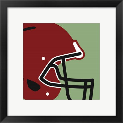 Framed Art Frame Art Football Close-ups - Helmet by Sports Mania Wall Decor 18x24 Artwork