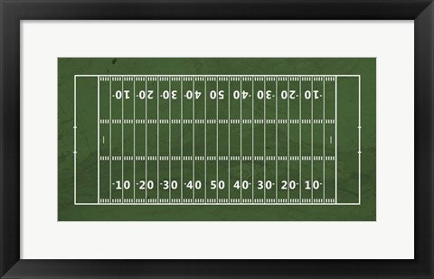 Framed Art Frame Art American Football Field Green by Sports Mania Wall Decor 18x24 Artwork