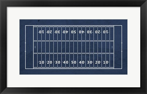 Framed Art Frame Art American Football Field Blue by Sports Mania Wall Decor 18x24 Artwork
