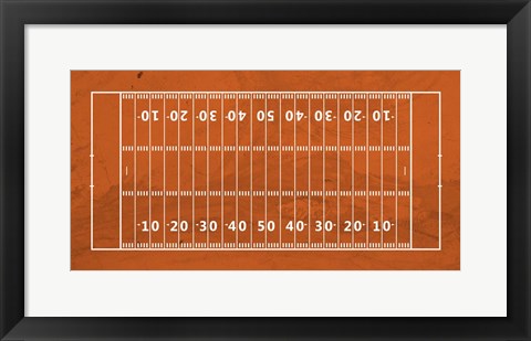 Framed Art Frame Art American Football Field Orange by Sports Mania Wall Decor 18x24 Artwork